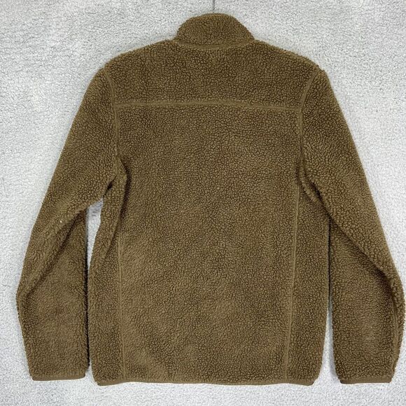 Eddie‎ Bauer Sweater Mens Small Brown Full Zip Deep Pile Fleece - Picture 11 of 12